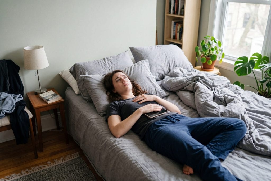woman unable to sleep